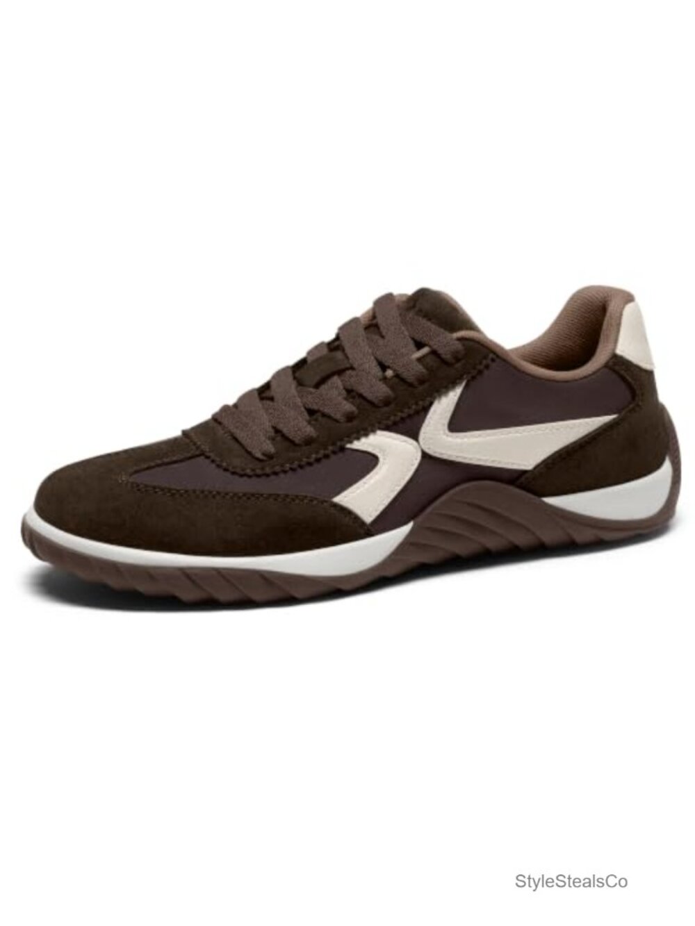 Retro T-Toe Low Profile Suede Panel Lace-Up Sneakers Casual Women's